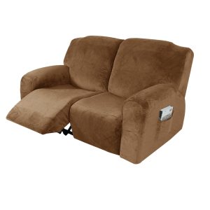 Velvet Recliner Sofa Cover with Middle Console