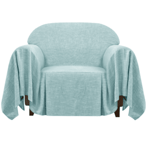 Calum Ruffle Linen Box Cushion Armchair Slipcover