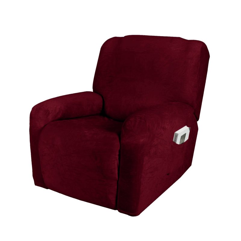 Velvet Recliner Sofa Cover with Middle Console