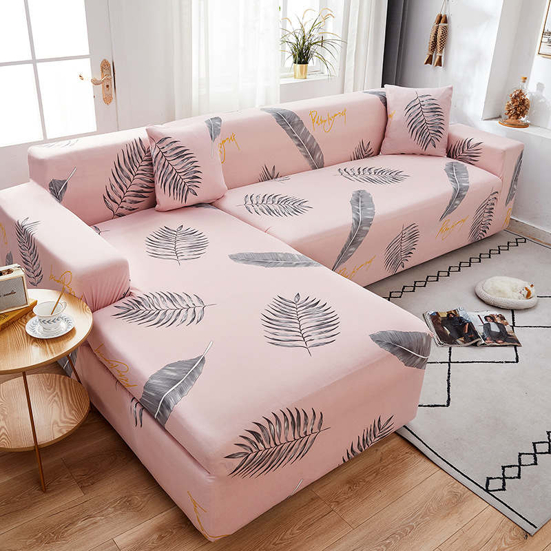 Feather Leaf Pattern Stretchable Sofa Cover