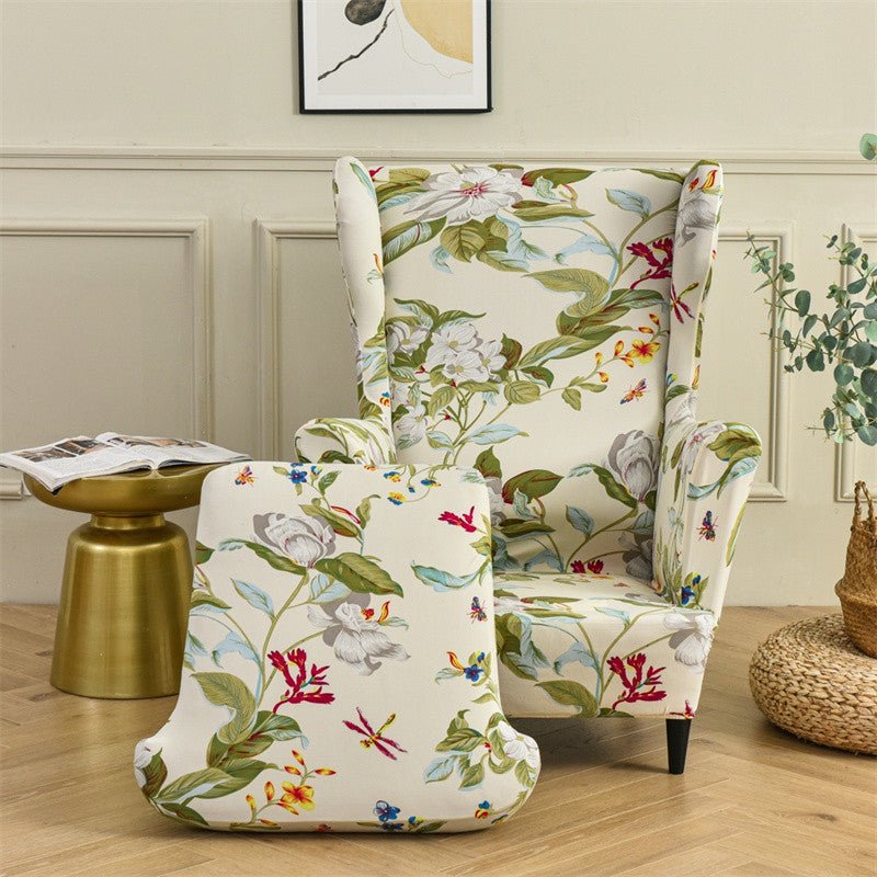 Printed Wingback Chair Slipcover