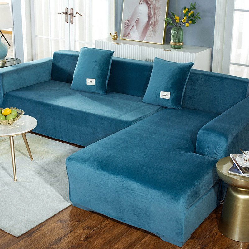 Suede Pure Color Elastic Sofa Cover