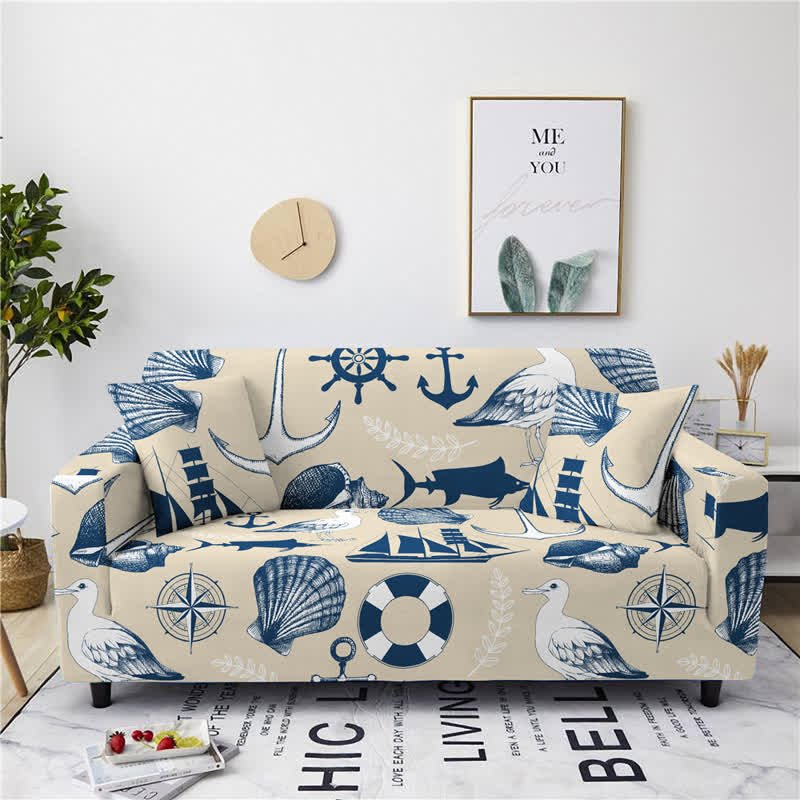 Navy Style Loveseat Sofa Cover