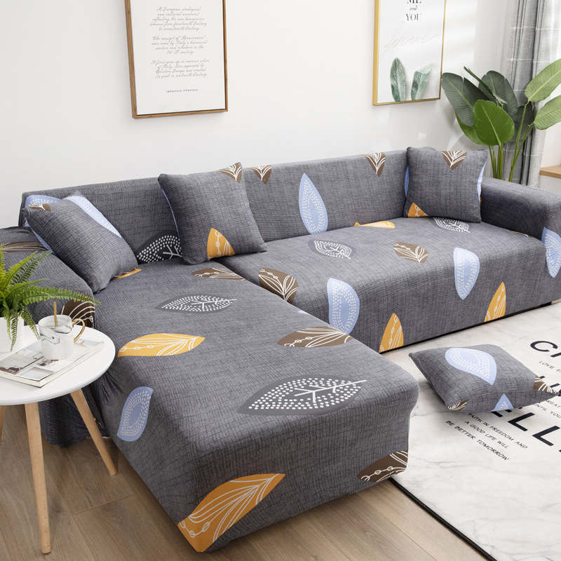 Feather Leaf Pattern Stretchable Sofa Cover