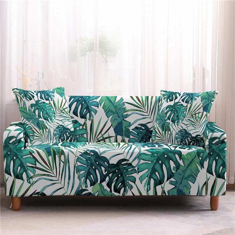 Forest Style Monstera Elastic Sofa Cover