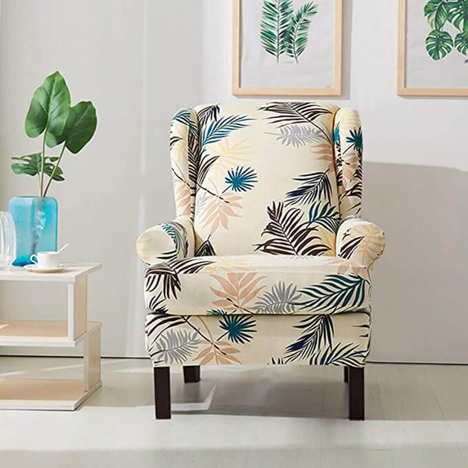 Flower Wingback Chair Cover