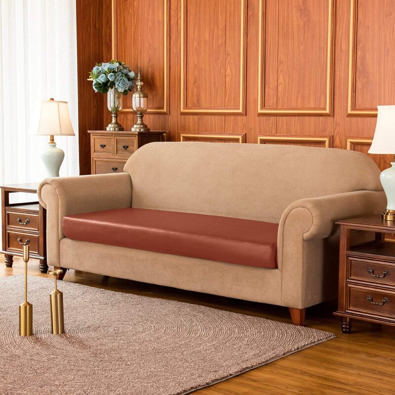 Thibault PU Leather Stretch Sofa Cushion Cover