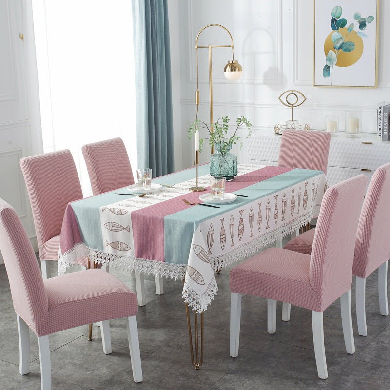 Pink Fish Table Cloth+Pink Chair Cover