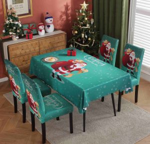 Christmas Tablecloth Chair Cover Set