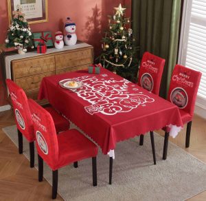Christmas Tablecloth Chair Cover Set