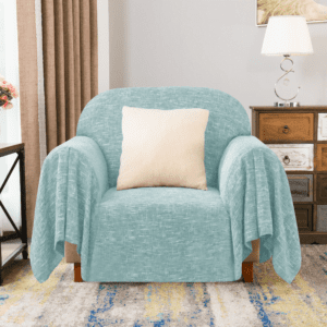 Calum Ruffle Linen Box Cushion Armchair Slipcover
