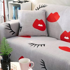 Red Lips Loveseat Sofa Cover