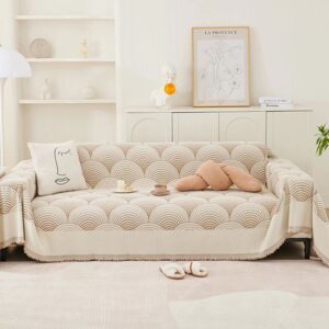 Simple Chenille Tassel Sofa Protector
