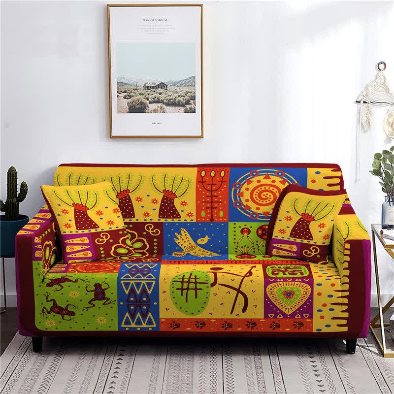 Abstract loveseat Sofa Cover