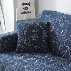 Blue Leaf Loveseat Sofa Cover