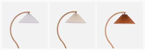 Lampshade color options: White, Beige, Coffee
