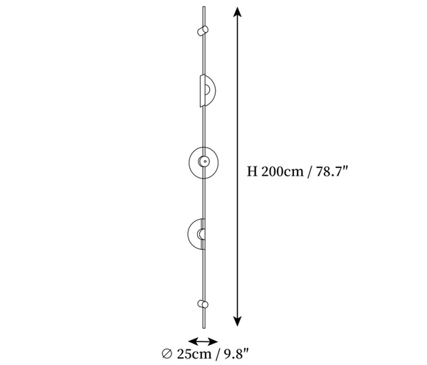 Alabaster Vertical Wall Sconce Technical Drawing