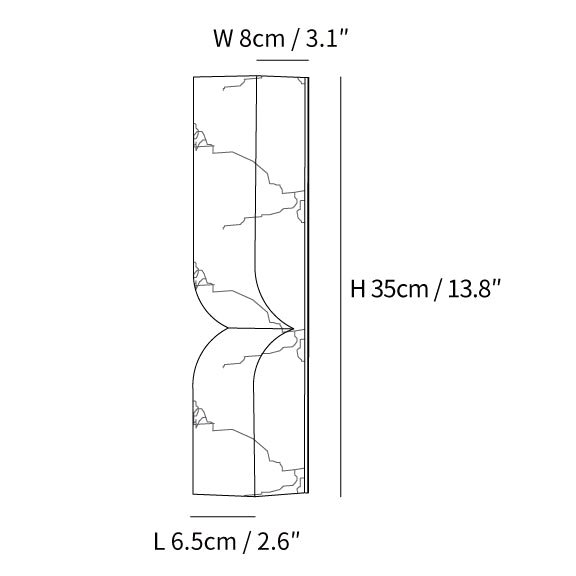 Alabaster Essence Wall Sconce Size Diagram 1