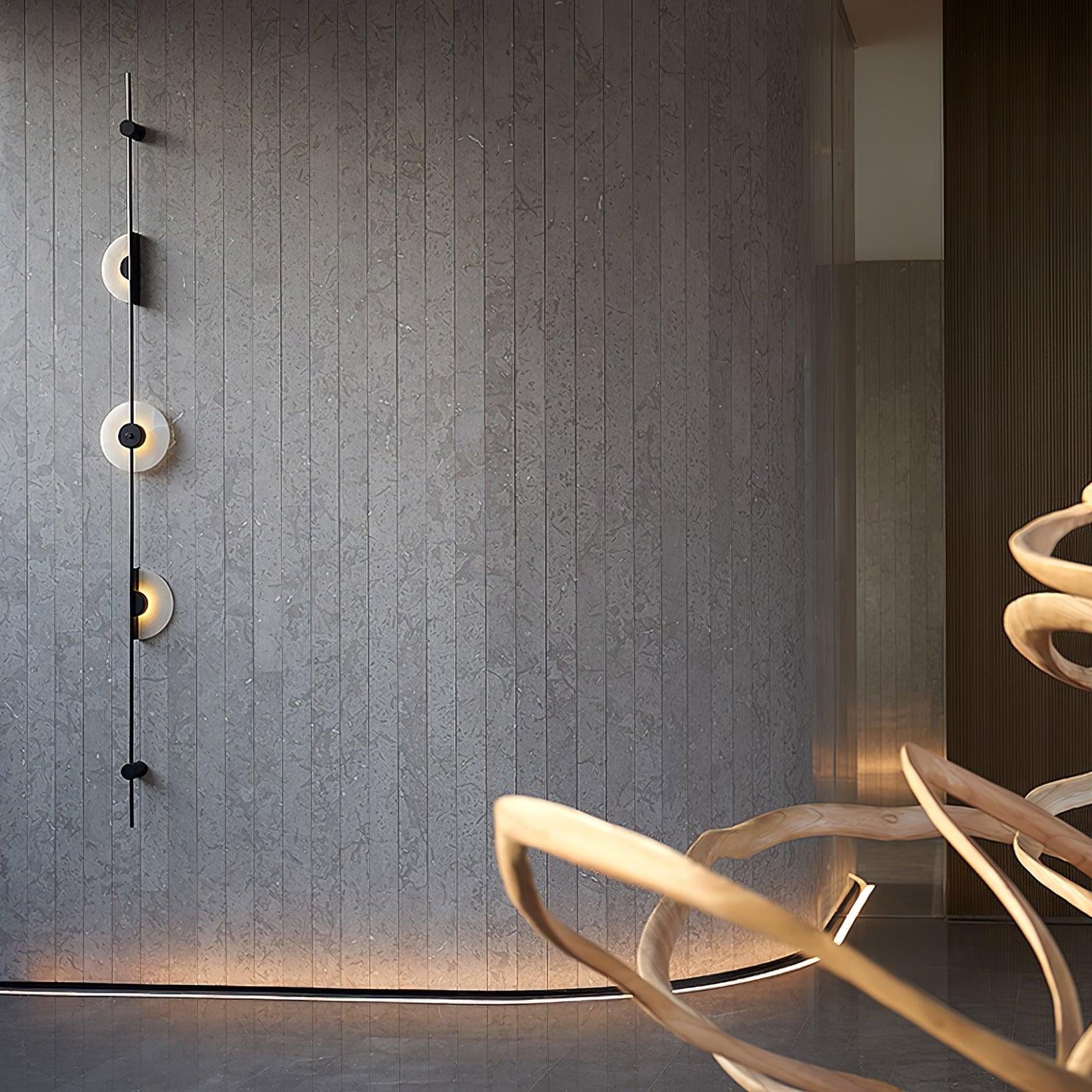 Alabaster Orb Vertical Wall Sconce