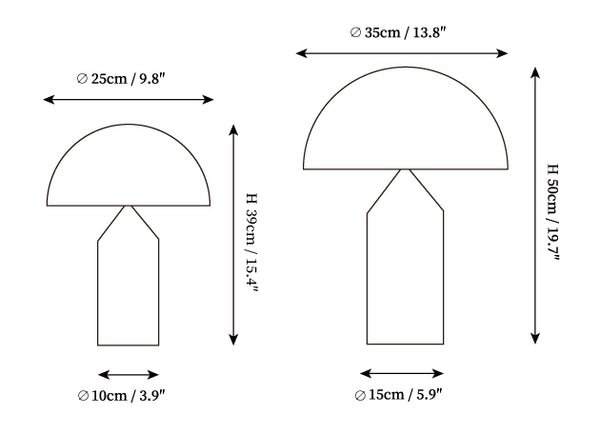 Glass Table Lamp Dimensions