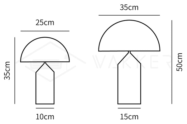 Metal Table Lamp Dimensions