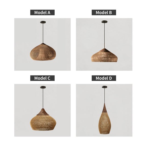 Braided Rattan Pendant Lamp