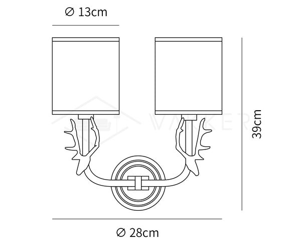 Brass Deer Head Wall Light, 28cm Diameter