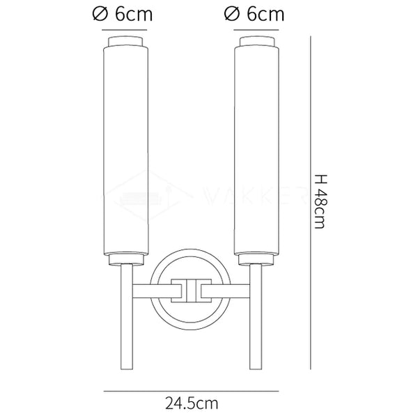 Brindisi Wall Sconce Dimensions Double