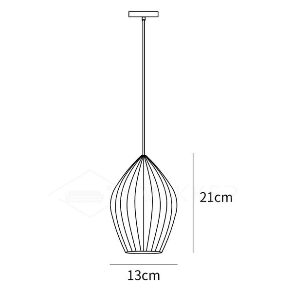 Ceramic Ribbed Pendant Light - 1 Head Size