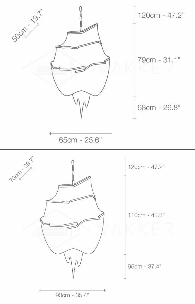 Aluminum Chain Chandelier Close Up