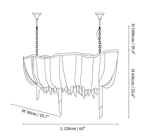 Aluminum Chain Chandelier Linear