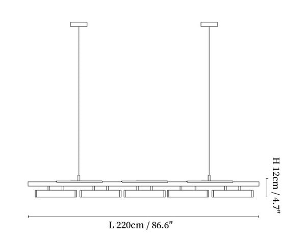 Colt Pendant Light 5 Heads Size