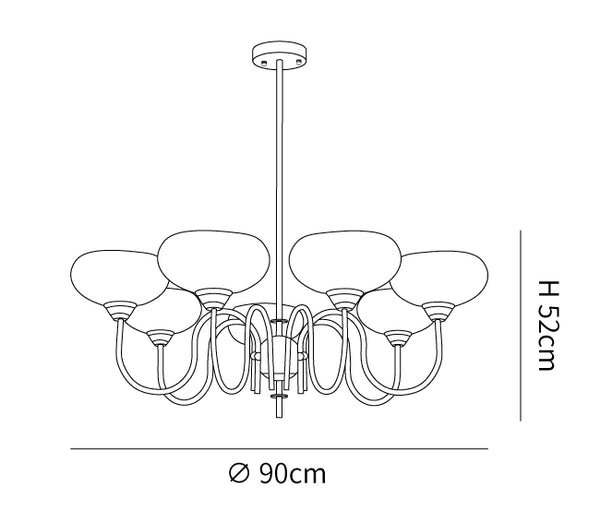 Creamy Persimmon Chandelier 7 Lamps