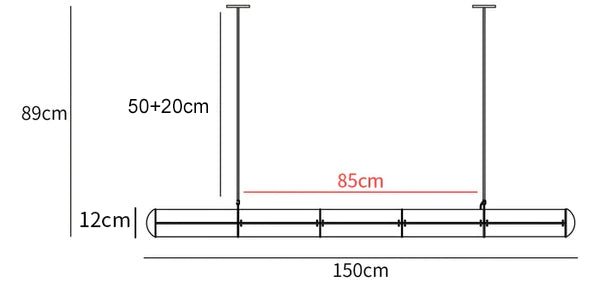 Endless Straight Pendant Light 150cm