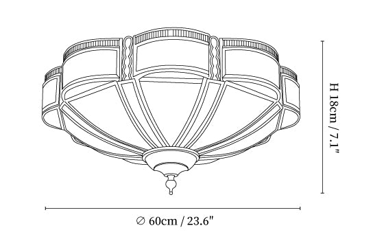 Floral Brass Ceiling Lamp