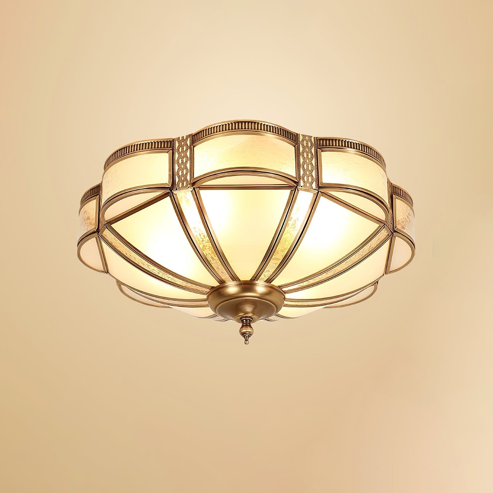 Floral Brass Ceiling Lamp