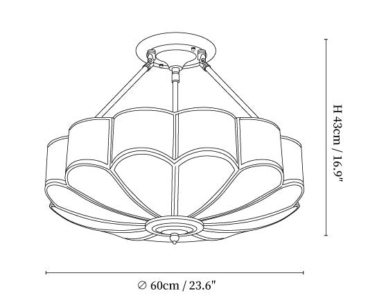 Flower Shape Glass Ceiling Light