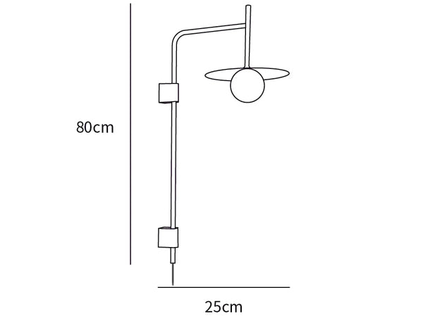 Gea Swing Arm Wall Lamp Dimensions