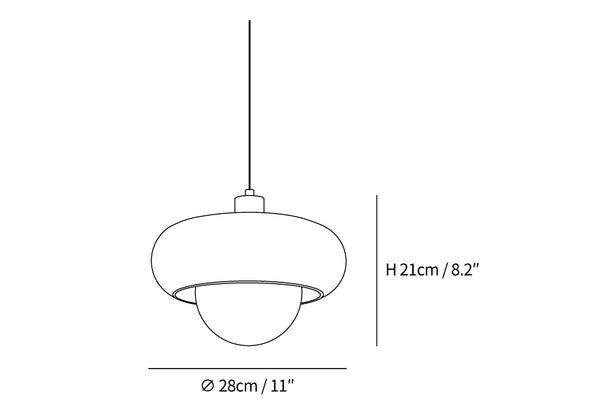 Harvey Pendant Lamp Size Diagram