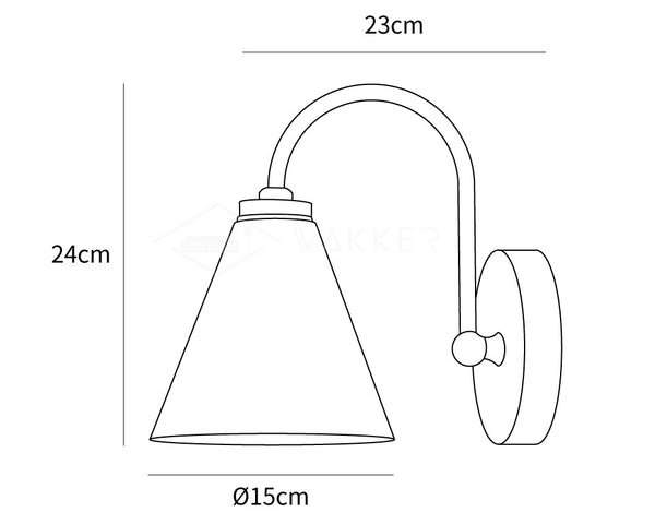 Kona Nordic Wall Lamp Dimensions