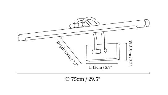 Minhouzz Linear Vanity Wall Light size dimensions