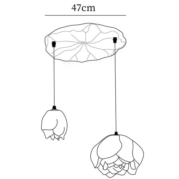 Lotus Chandelier 2-Head Dia 47cm