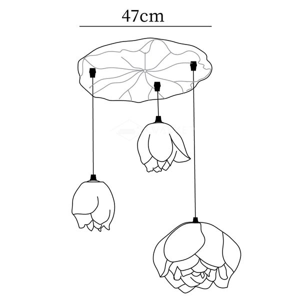 Lotus Chandelier 3-Head Dia 47cm