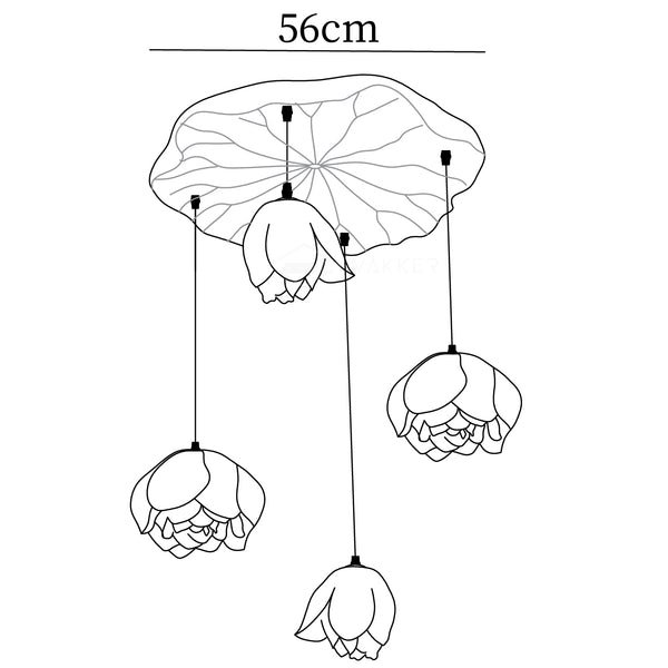 Lotus Chandelier 4-Head Model B Dia 56cm