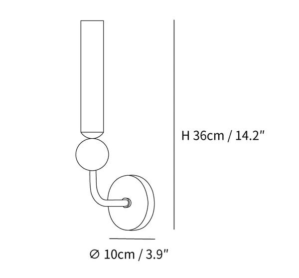 Marble Vertical Wall Lamp Size Model A