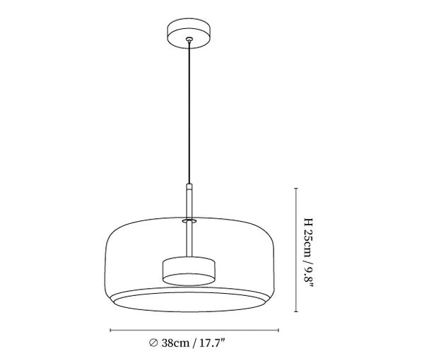 Metro Sphere Glass Pendant Lamp Size Option 2