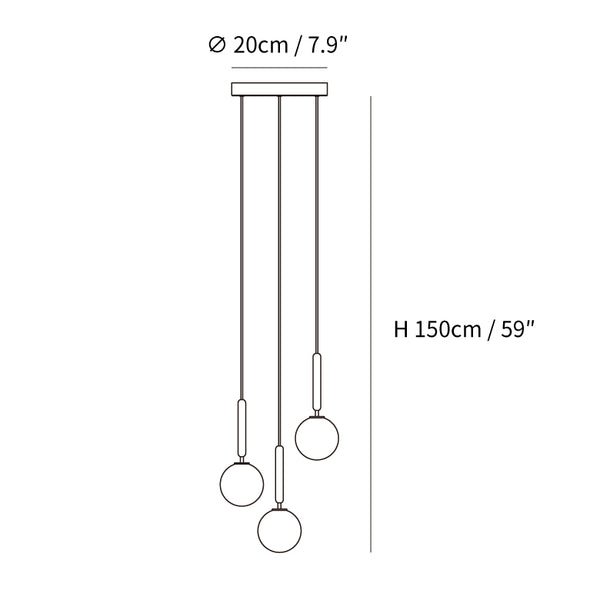 Scandiluxe Pendant Lamp 3-Heads