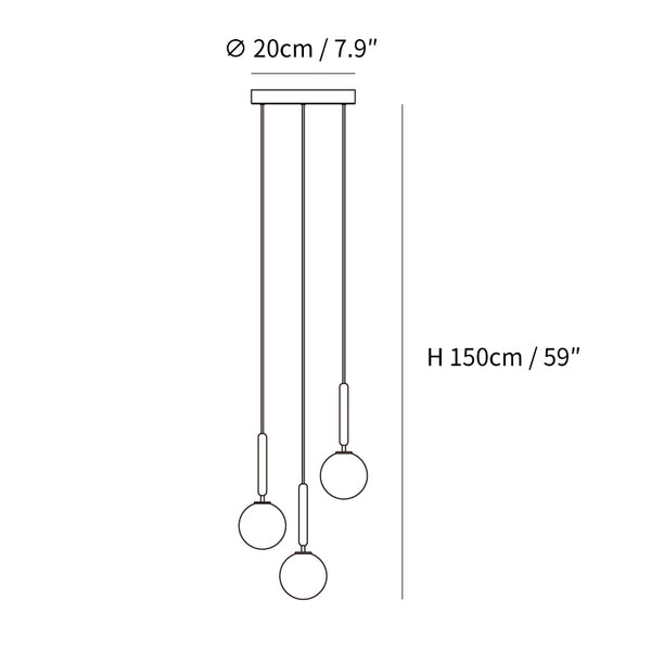 Scandiluxe Pendant Lamp 3-Heads