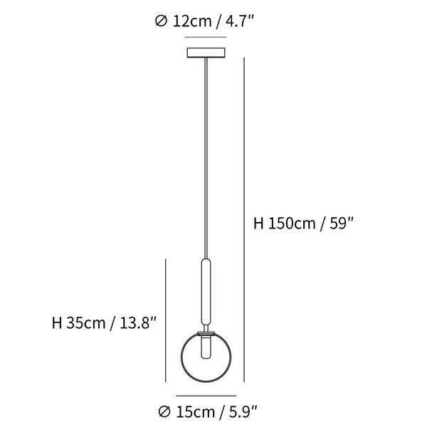 Scandiluxe Pendant Lamp 1-Head
