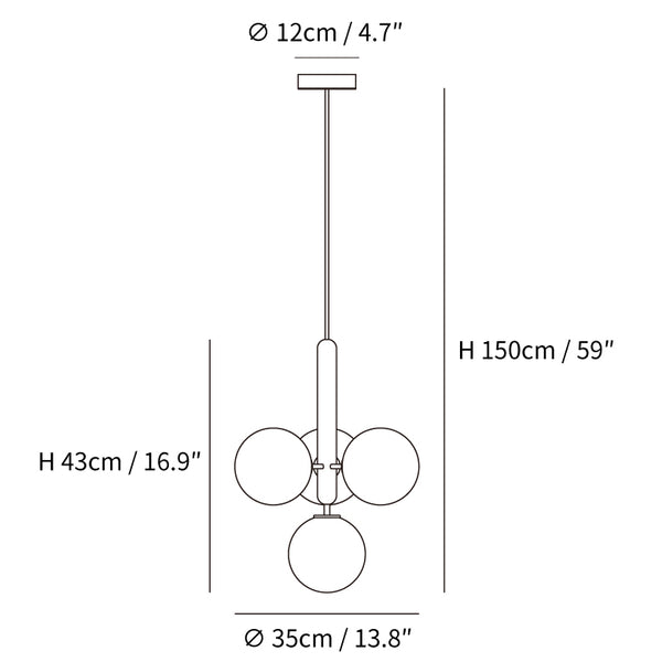 Scandiluxe Pendant Lamp 4-Heads